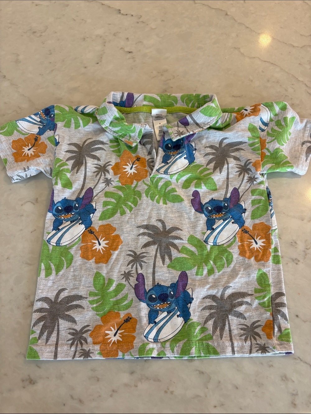 Disney Lilo and Stitch Surf & Tropical Print Polo